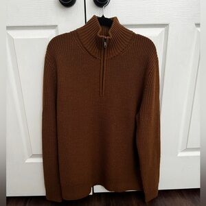 Todd Snyder Brown Half-Zip Sweater
